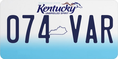 KY license plate 074VAR