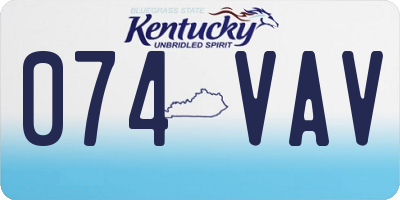 KY license plate 074VAV