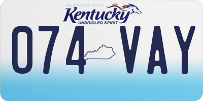 KY license plate 074VAY