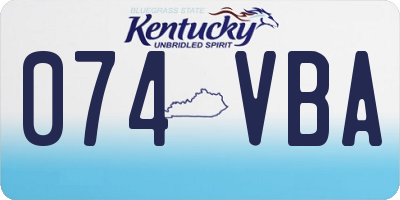 KY license plate 074VBA
