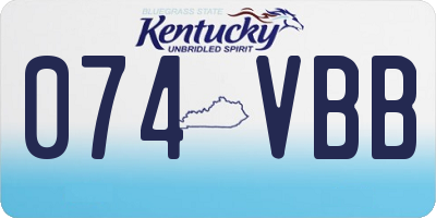 KY license plate 074VBB