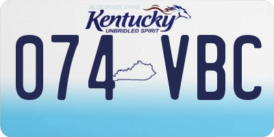 KY license plate 074VBC
