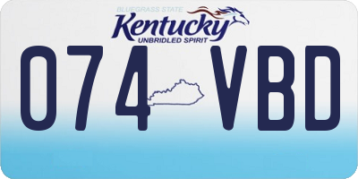 KY license plate 074VBD