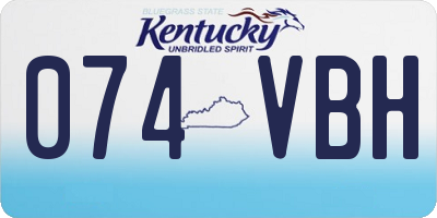 KY license plate 074VBH