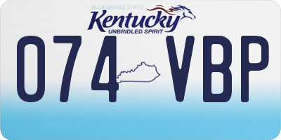 KY license plate 074VBP