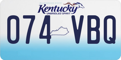 KY license plate 074VBQ