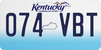 KY license plate 074VBT