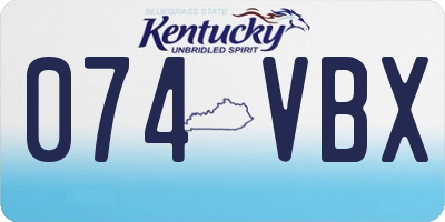 KY license plate 074VBX