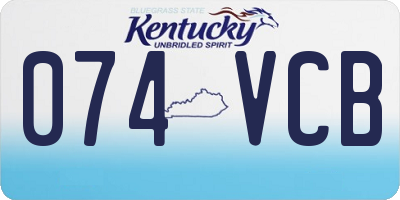 KY license plate 074VCB