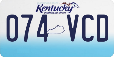KY license plate 074VCD