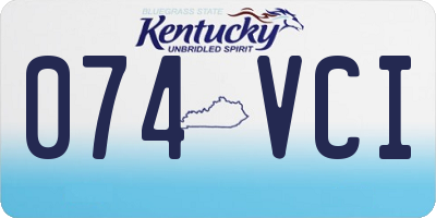 KY license plate 074VCI