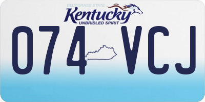 KY license plate 074VCJ
