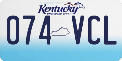 KY license plate 074VCL