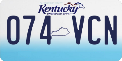 KY license plate 074VCN