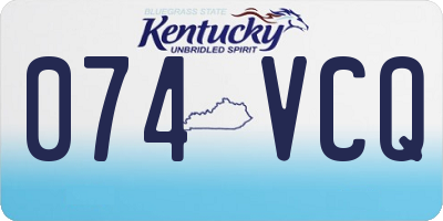KY license plate 074VCQ