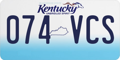 KY license plate 074VCS