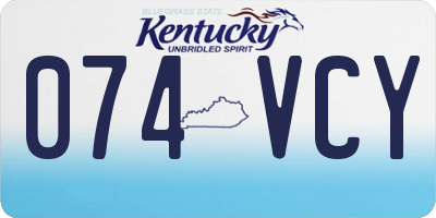KY license plate 074VCY
