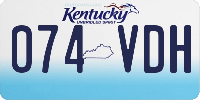 KY license plate 074VDH