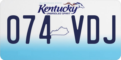 KY license plate 074VDJ