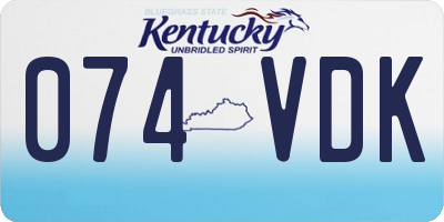 KY license plate 074VDK