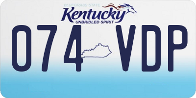 KY license plate 074VDP