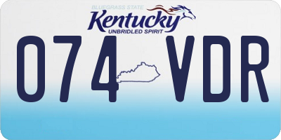KY license plate 074VDR