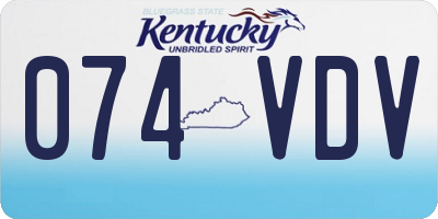 KY license plate 074VDV