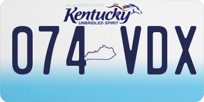 KY license plate 074VDX
