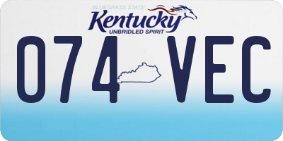 KY license plate 074VEC