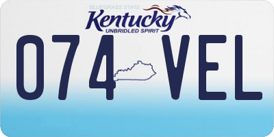 KY license plate 074VEL