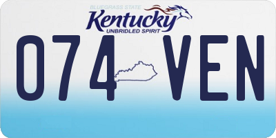 KY license plate 074VEN