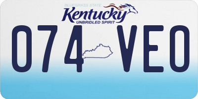 KY license plate 074VEO