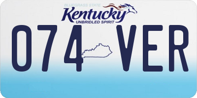 KY license plate 074VER