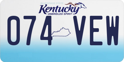 KY license plate 074VEW