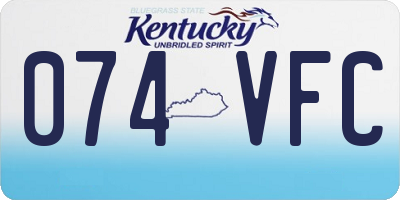 KY license plate 074VFC