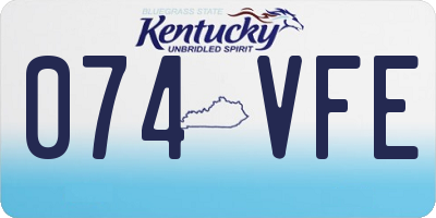 KY license plate 074VFE