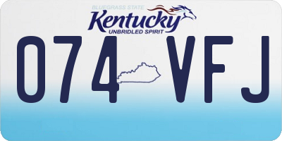 KY license plate 074VFJ