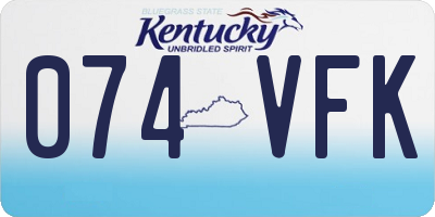 KY license plate 074VFK