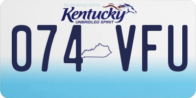 KY license plate 074VFU