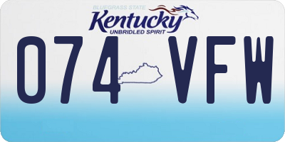 KY license plate 074VFW