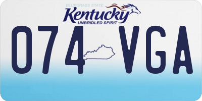 KY license plate 074VGA