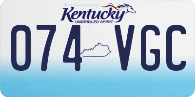 KY license plate 074VGC