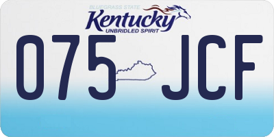 KY license plate 075JCF