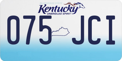 KY license plate 075JCI