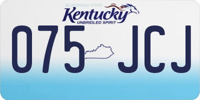 KY license plate 075JCJ