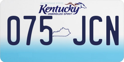 KY license plate 075JCN