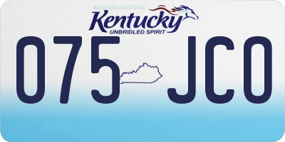 KY license plate 075JCO