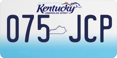 KY license plate 075JCP