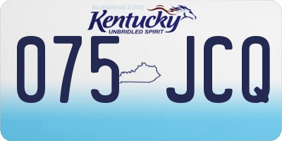 KY license plate 075JCQ