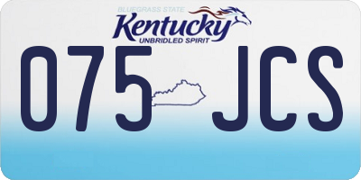 KY license plate 075JCS